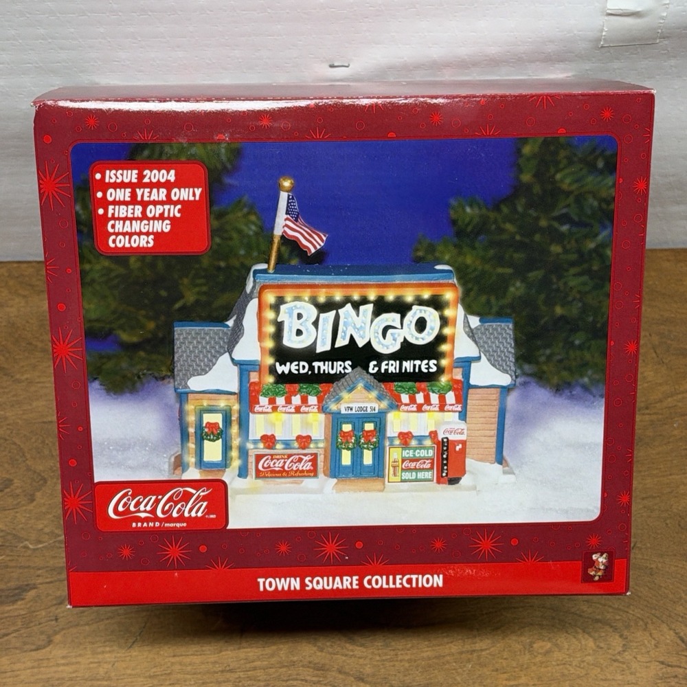 Coca-Cola Town Square VFW Lodge 514 Bingo Hall Christmas Village 2004 FiberOptic